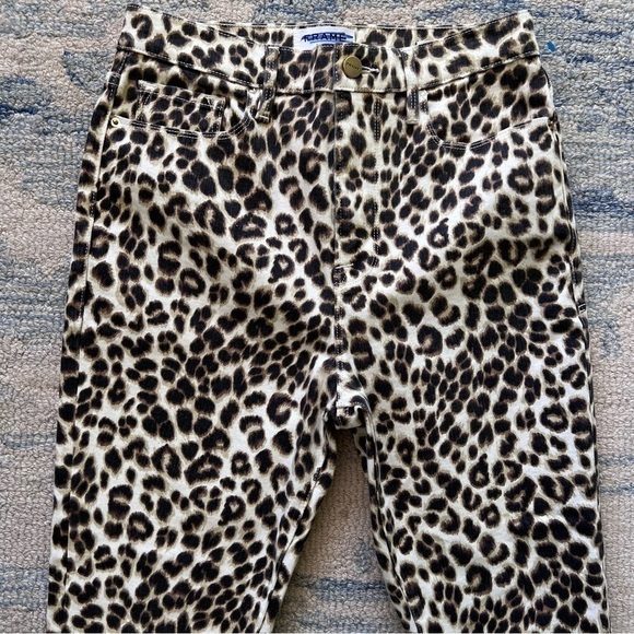 FRAME ALI LEOPARD HIGH RISE CIGARETTE JEANS SIZE 28 - Picture 4 of 8
